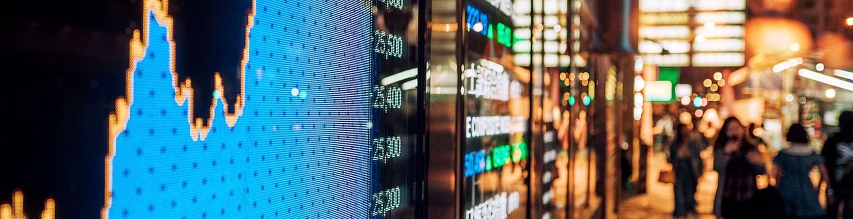 a screen with charts