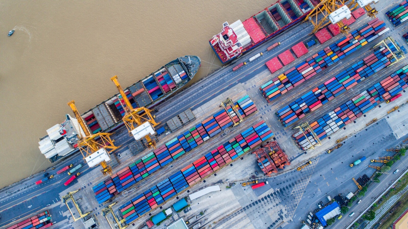 A big port with a lot of containers