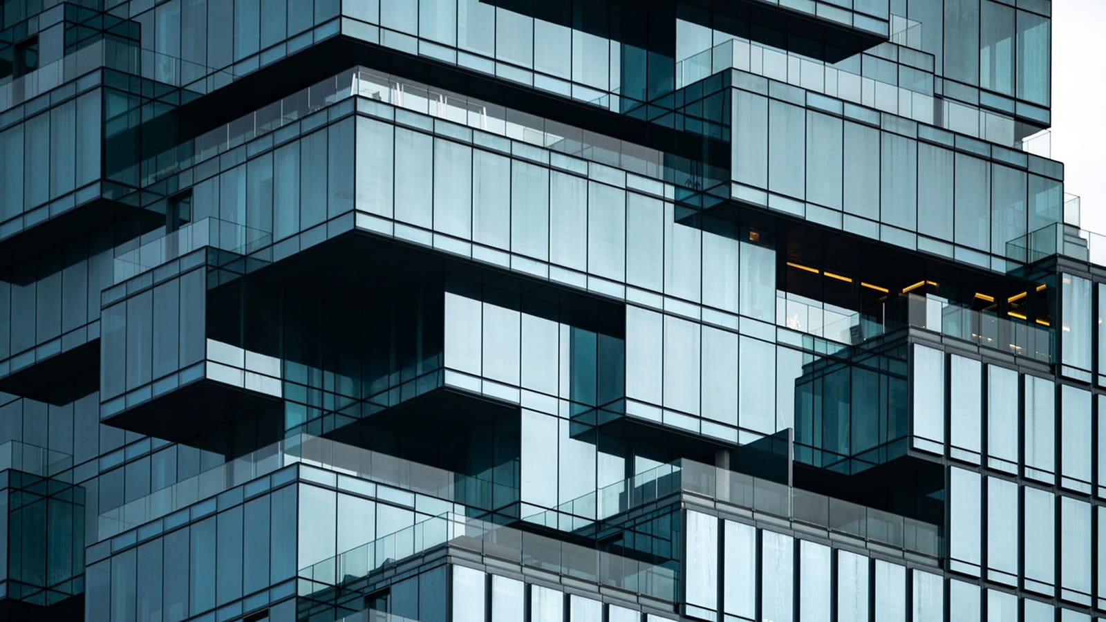 Business building with different layers. 