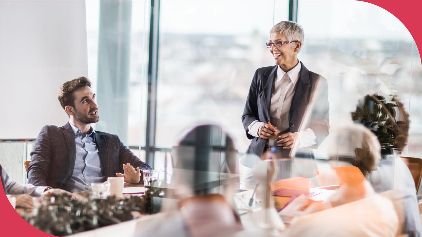 Good leader speaking to team