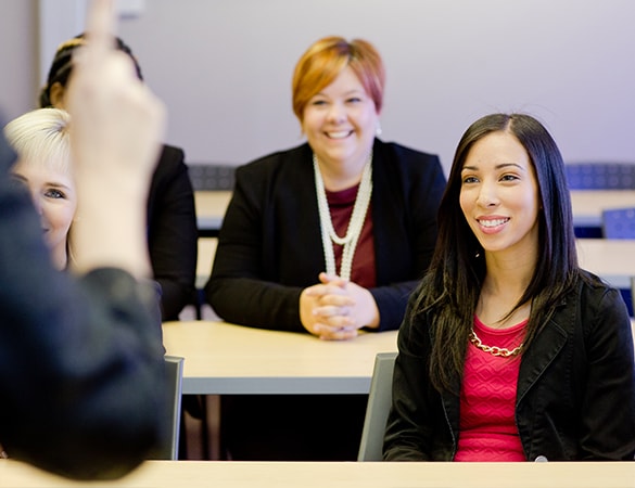 Woman in boardroom