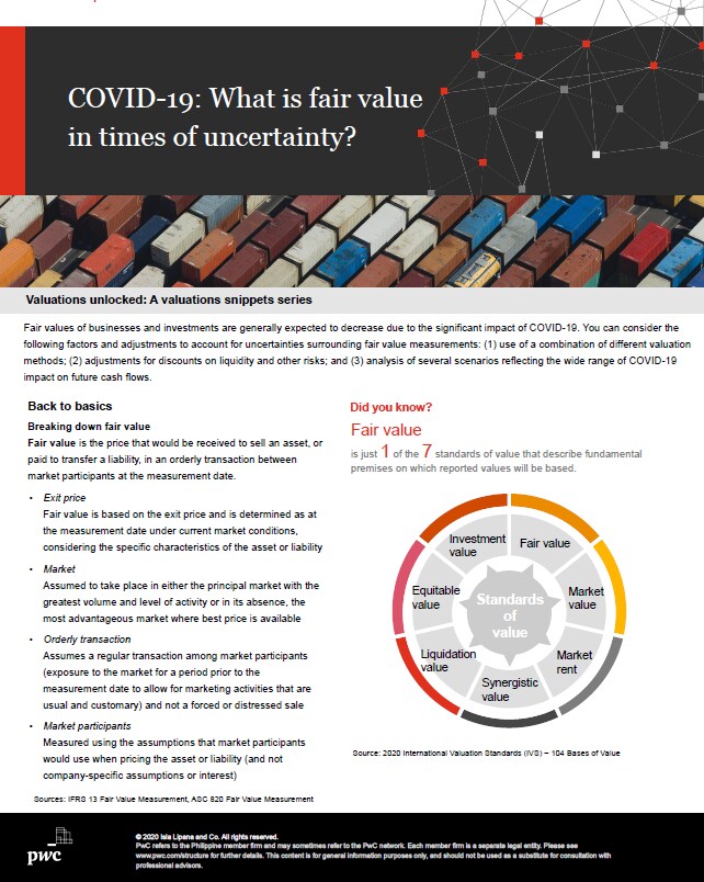 COVID-19: What is fair value in times of uncertainty?