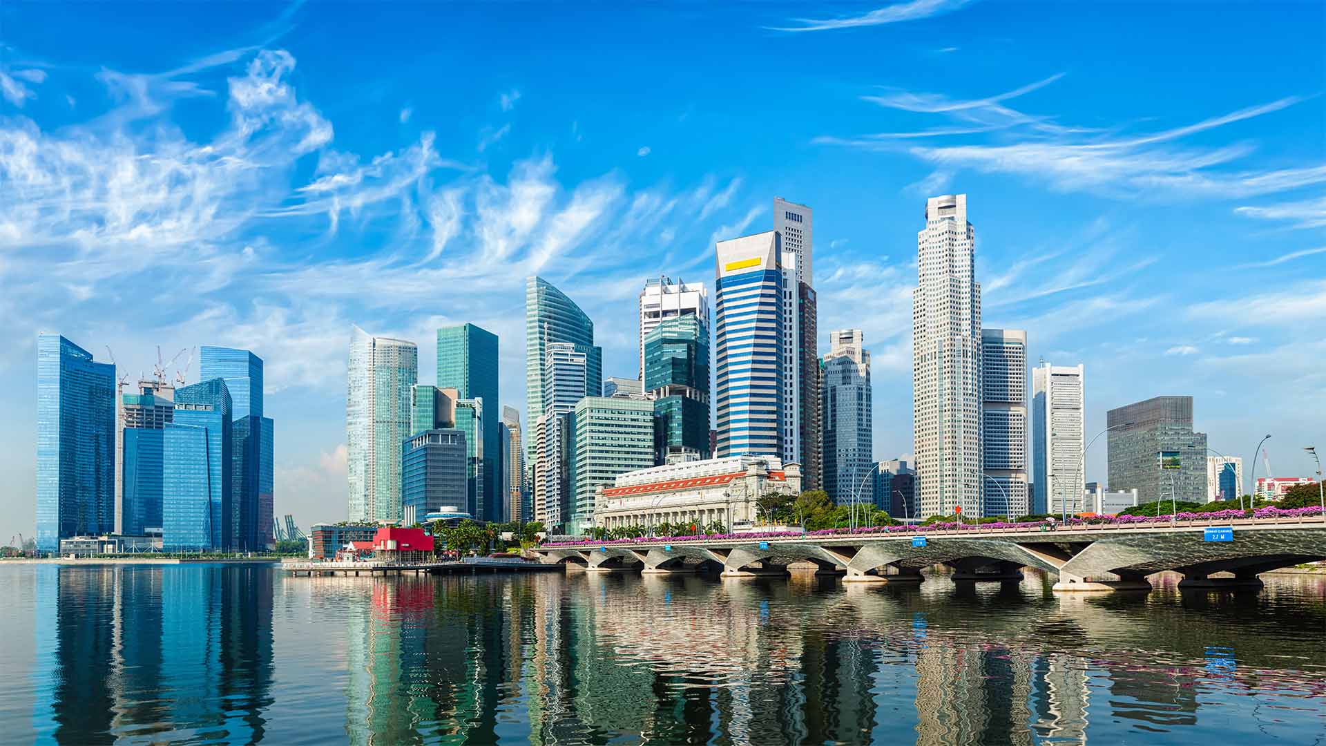 Landscape of Singapore skyscrapers