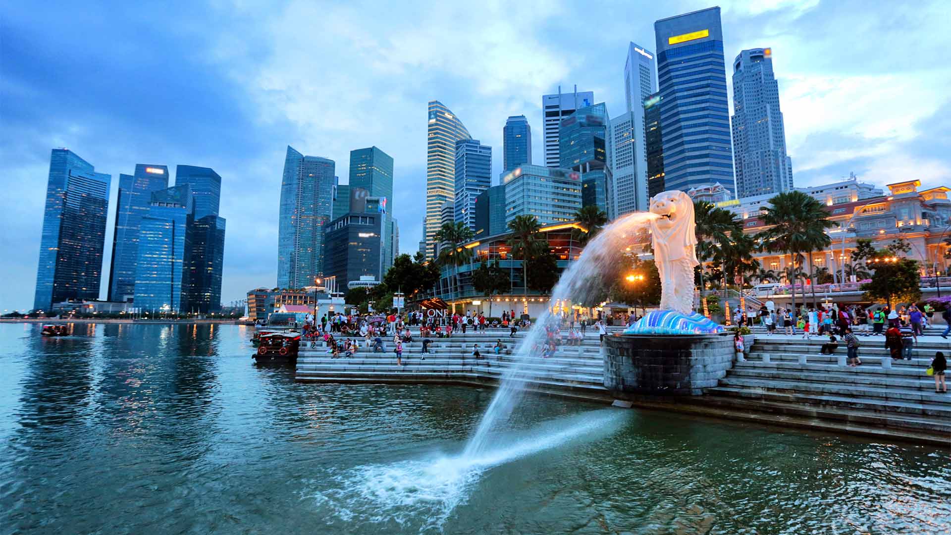 Central business district in Singapore, Merlion