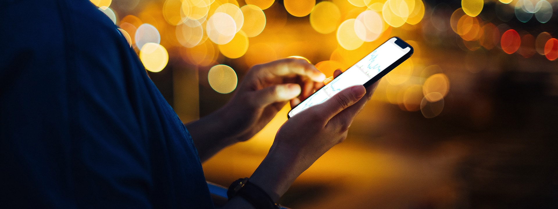 Checking financial trading data on mobile phone