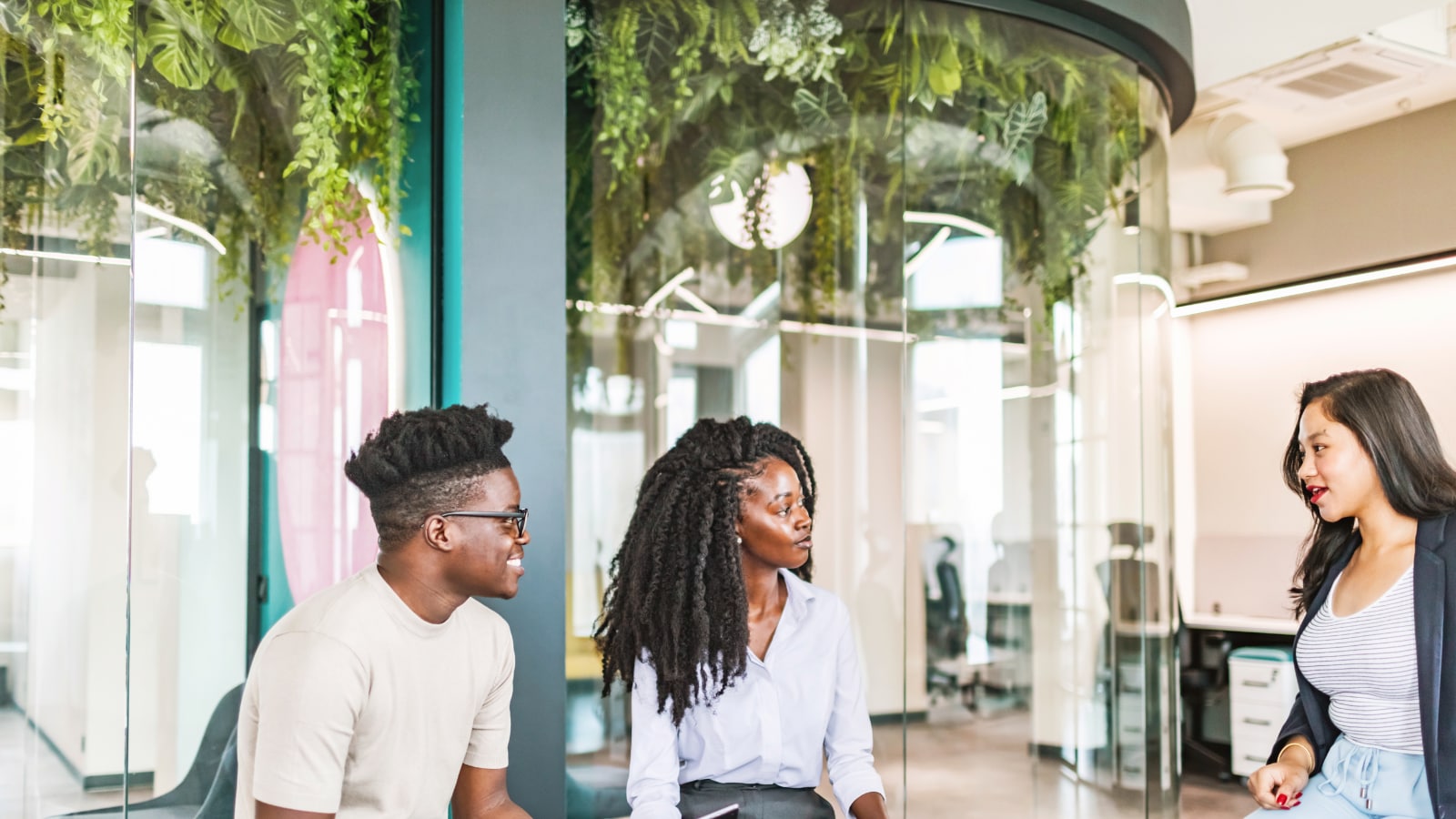 group chatting outside
