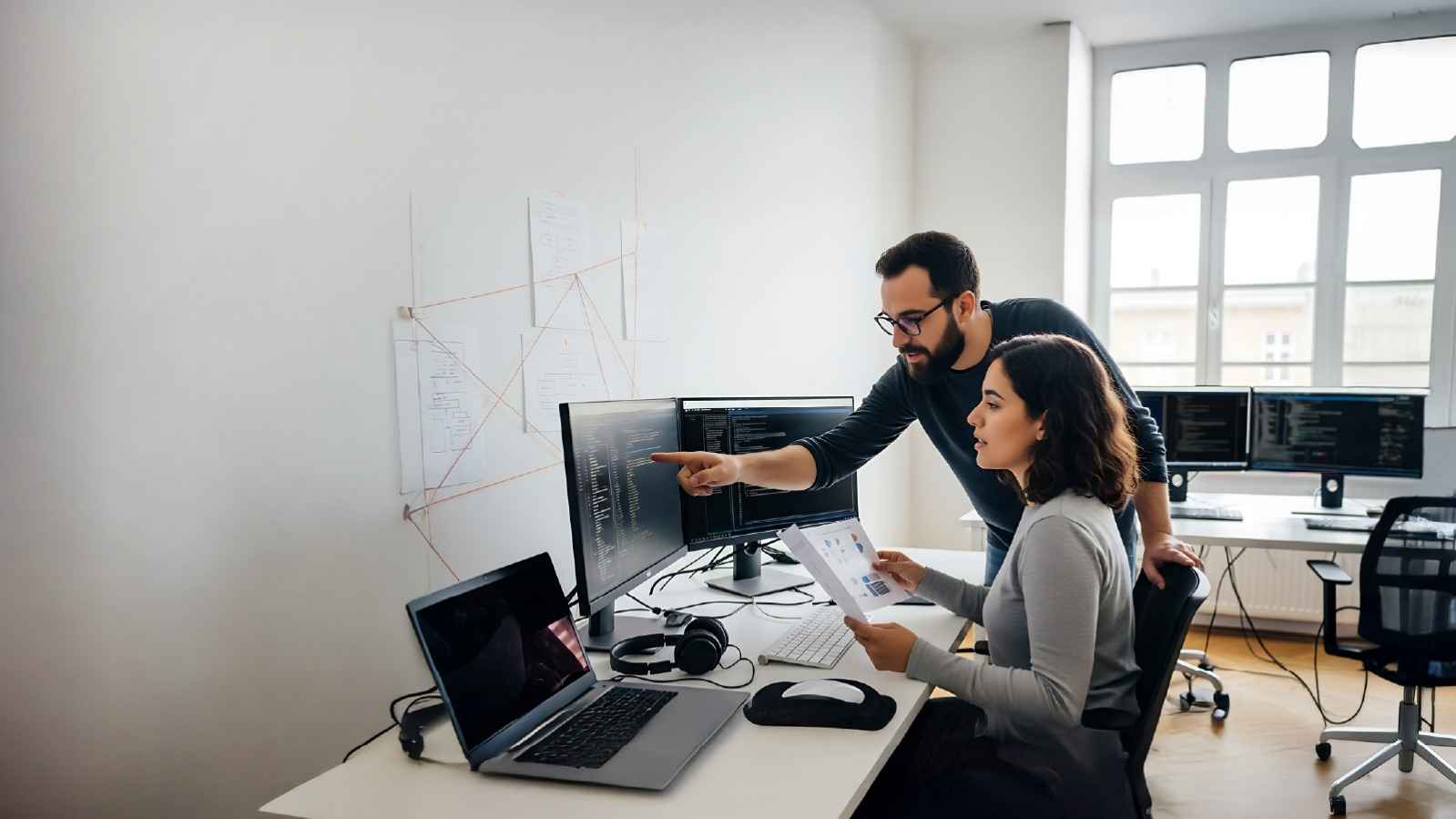 People writing on a board