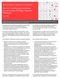 Decreto Constituyente mediante el cual se dicta el Código Orgánico Tributario