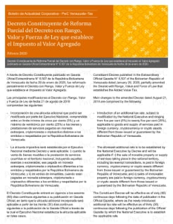 Decreto Constituyente de Reforma Parcial del Decreto con Rango, Valor y Fuerza de Ley que establece el Impuesto al Valor Agregado